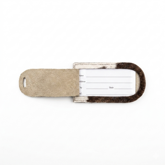 Tag de viaje de piel de pelo