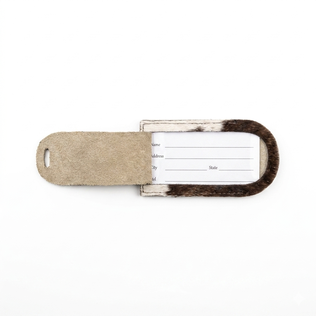 Tag de viaje de piel de pelo